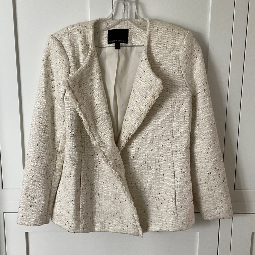 Banana Republic Women's Cream Tweed Blazer NWOT